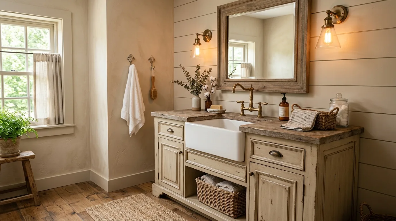 Bring in classic tile for farmhouse balance inspiration for a modern farmhouse bathroom.